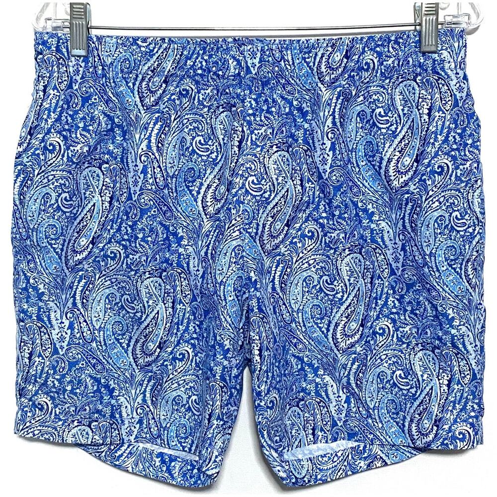 Con.Struct Blue Paisley Swim Trunks Board Shorts Mens M Preppy Vacation Coastal